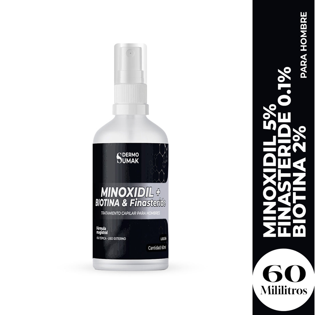 LOCIÓN MINOXIDIL &amp; FINASTERIDE &amp; BIOTINA  60ml - Dermo sumak