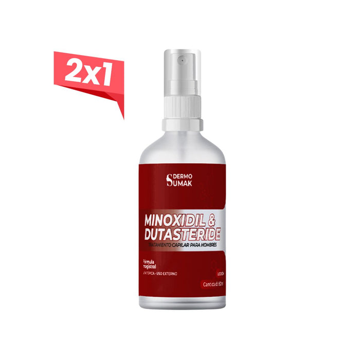 2X1 – Loción Capilar Anticaída – Minoxidil 5% & Dutasterida 0,5% 60ml – Dermo Sumak