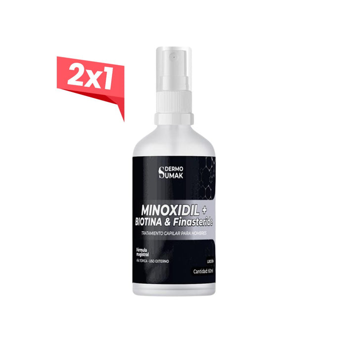 2X1 LOCIÓN MINOXIDIL & FINASTERIDE & BIOTINA  60ml - Dermo sumak