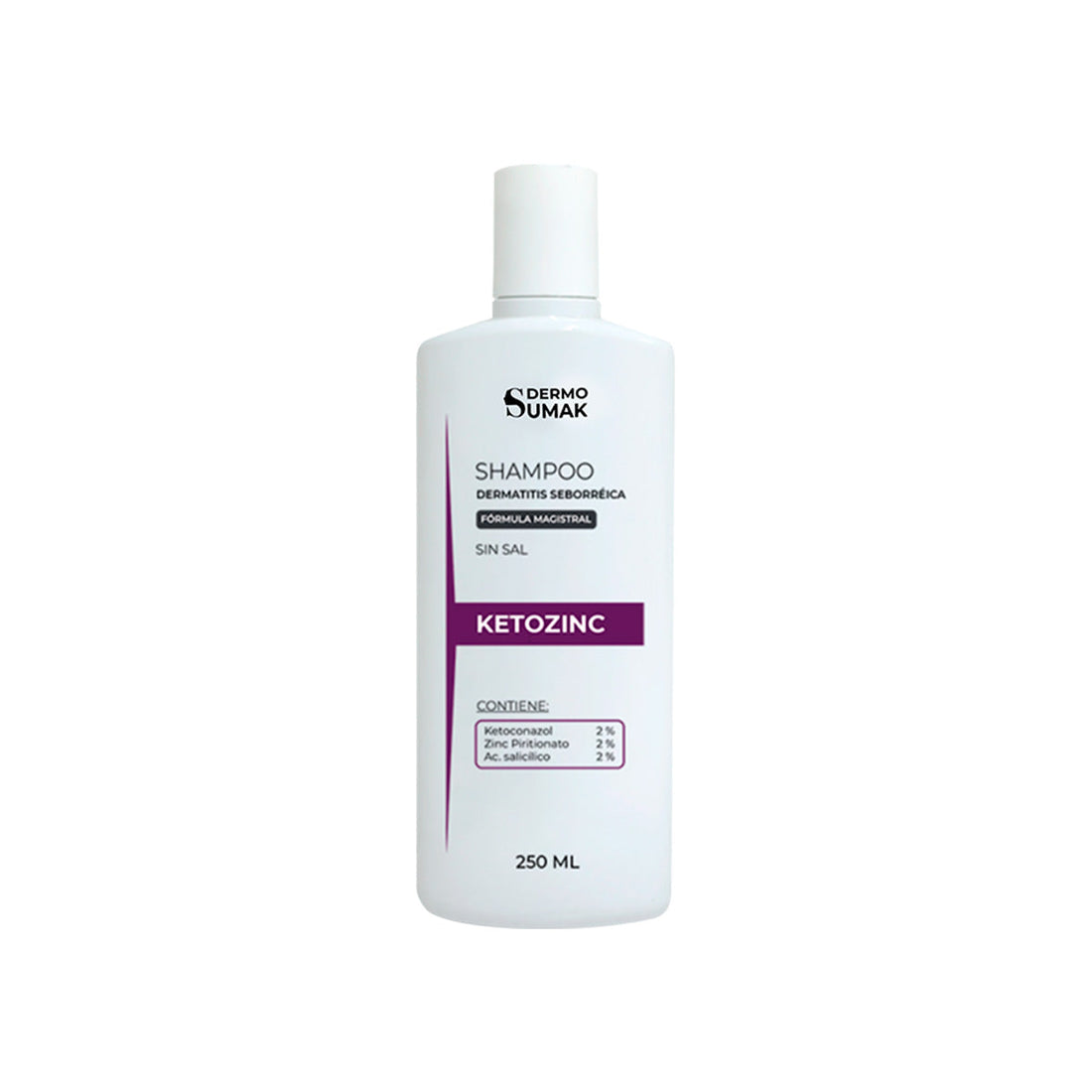 SHAMPOO KETOZINC CON  KETOCONAZOL SIN SAL 250ML - Dermo Sumak