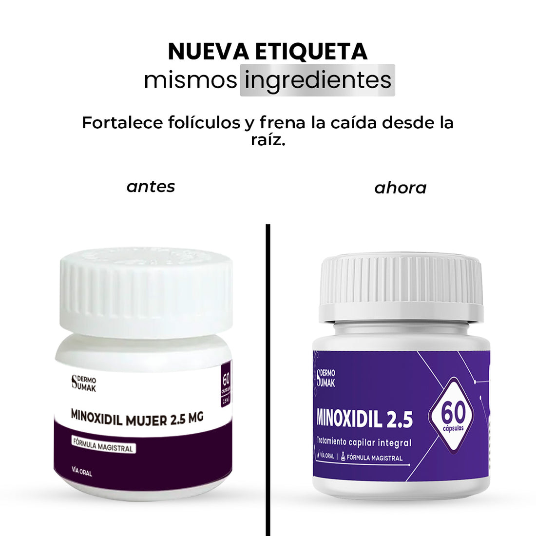 Minoxidil 2,5mg x 60 Cápsulas - Dermosumak