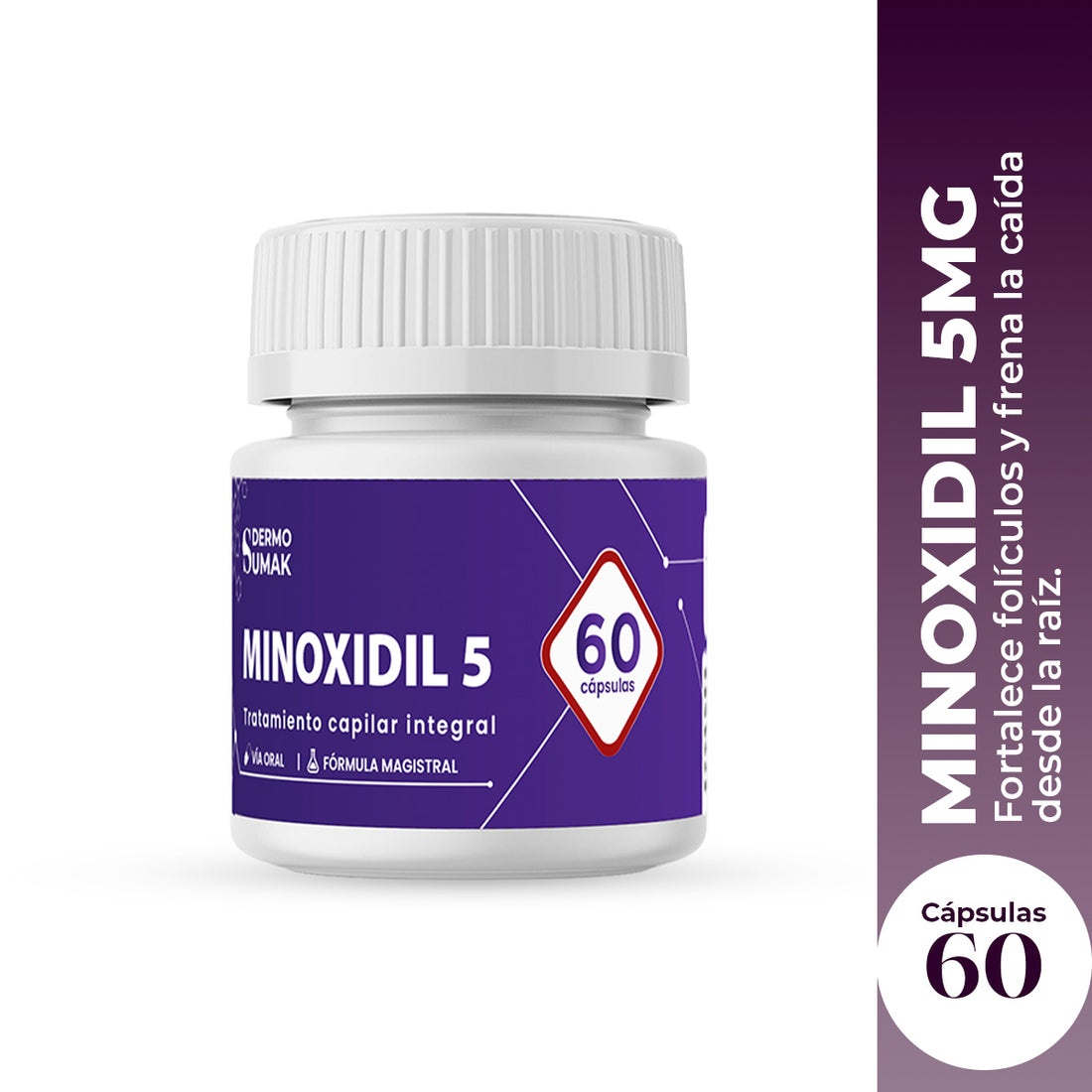 MINOXIDIL 5MG x 60 CÁPSULAS - DERMO SUMAK