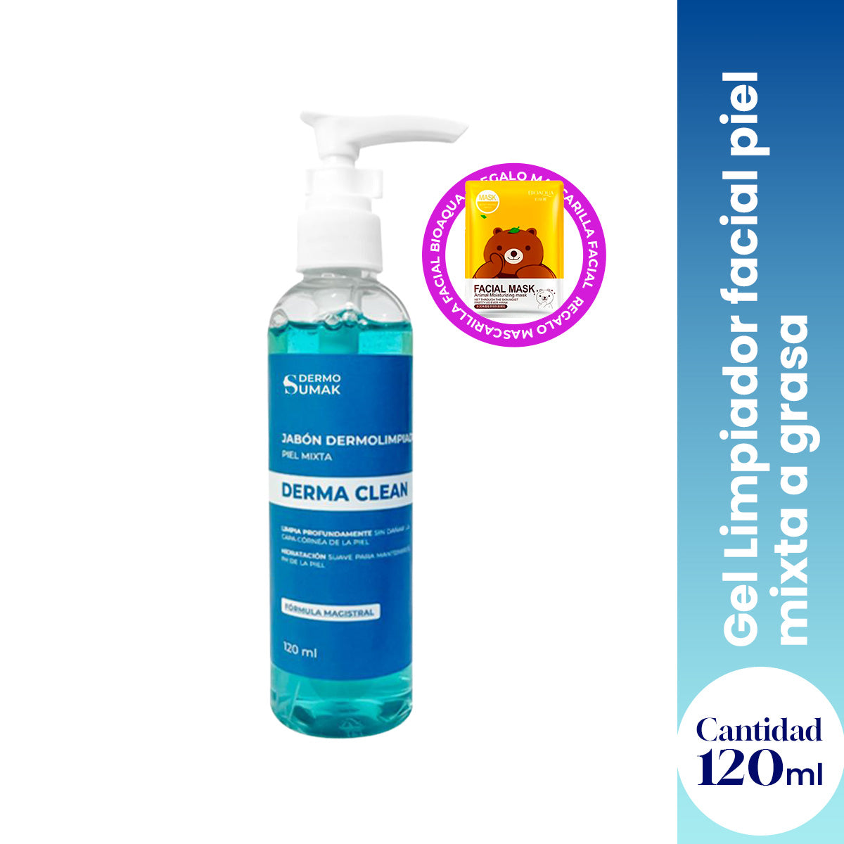 Gel Limpiador facial piel mixta a grasa 120ml - Dermo Sumak