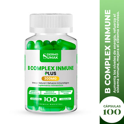 DERMO SUMAK – SUPLEMENTO PARA ENERGÍA Y SISTEMA INMUNE – COMPLEJO B INMUNE – 100 CÁPSULAS