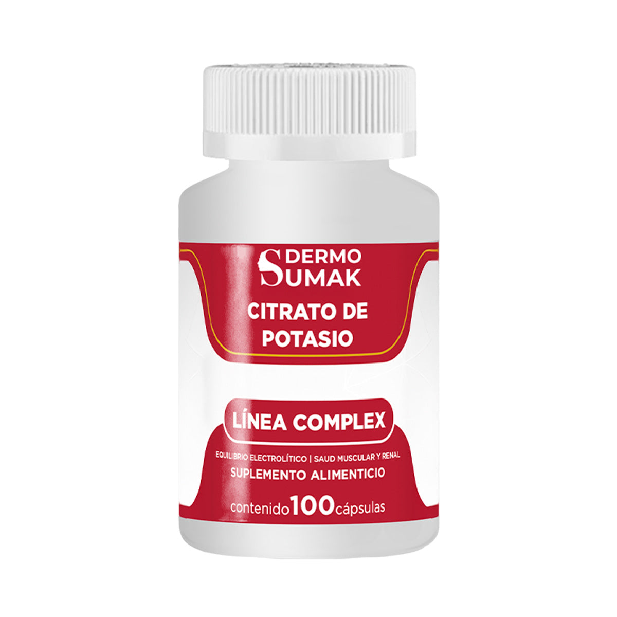 DERMO SUMAK – SUPLEMENTO PARA SALUD MUSCULAR Y NERVIOSA – CITRATO DE POTASIO SALUD MUSCULAR – 100 CÁPSULAS