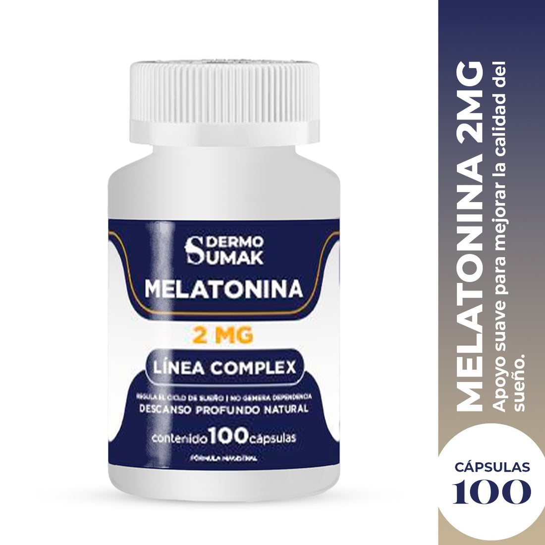 DERMO SUMAK – MELATONINA 2 MG COMPLEX – 100 CÁPSULAS
