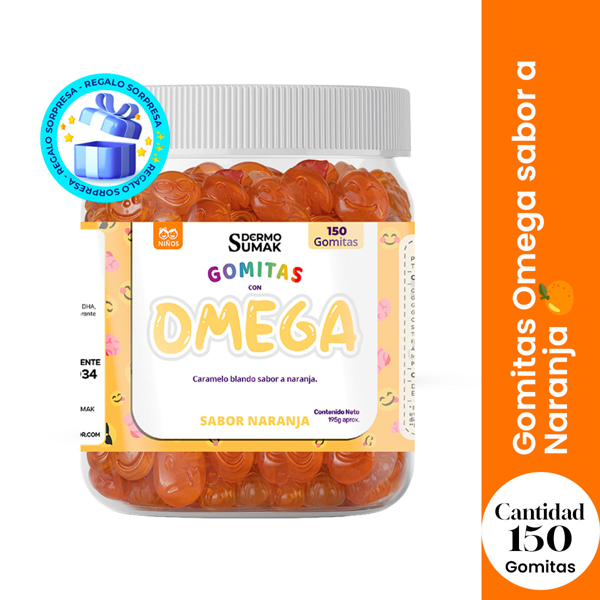 GOMITAS OMEGA - NIÑOS 150 GOMITAS - DERMO SUMAK