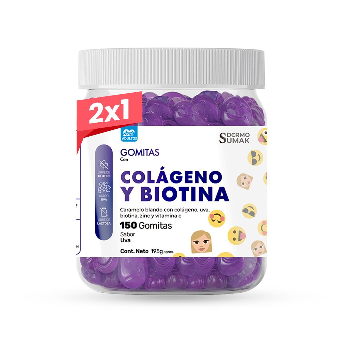 2X1 GOMITAS COLÁGENO Y BIOTINA - ADULTO 150 GOMITAS - DERMO SUMAK