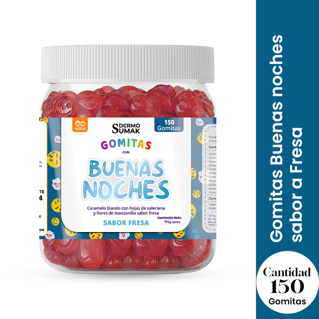 GOMITAS BUENAS NOCHES NIÑOS 150 GOMITAS - DERMO SUMAK