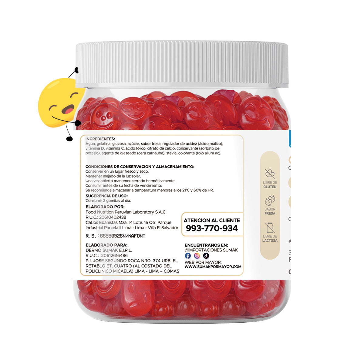 GOMITAS CALCIO - ADULTO 150 GOMITAS - DERMO SUMAK