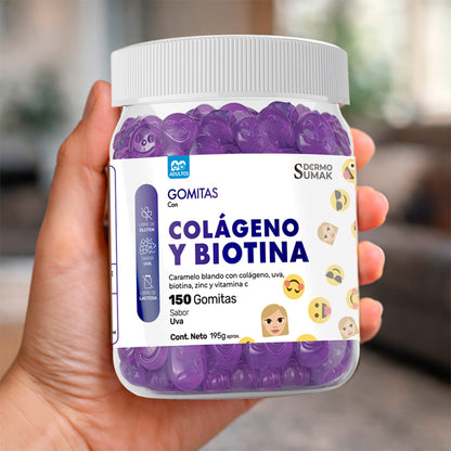 GOMITAS COLÁGENO Y BIOTINA - ADULTO 150 GOMITAS - DERMO SUMAK