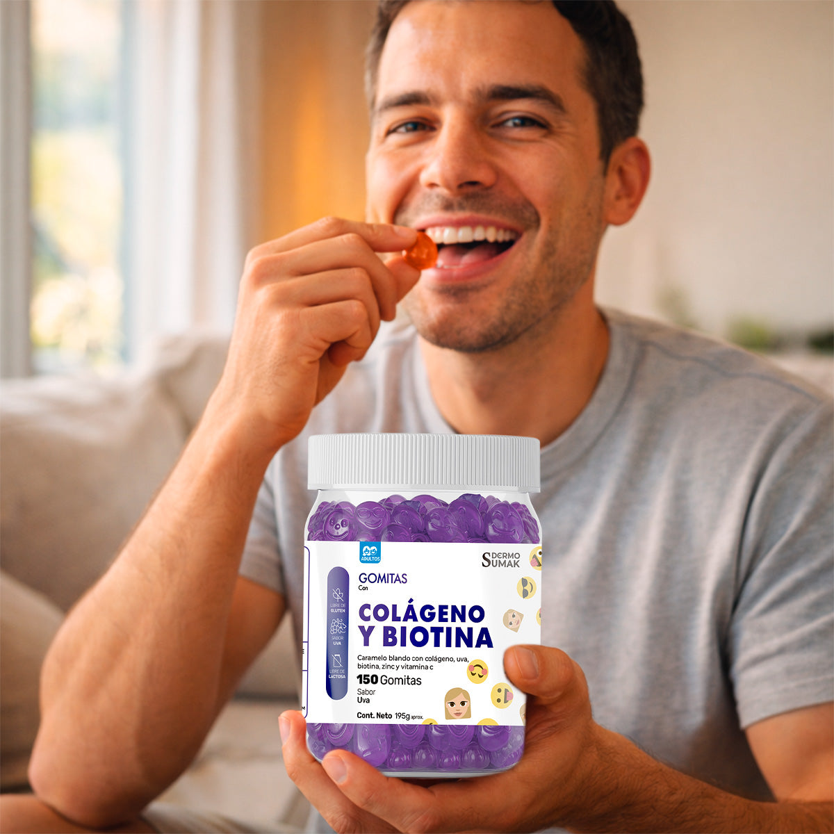 GOMITAS COLÁGENO Y BIOTINA - ADULTO 150 GOMITAS - DERMO SUMAK