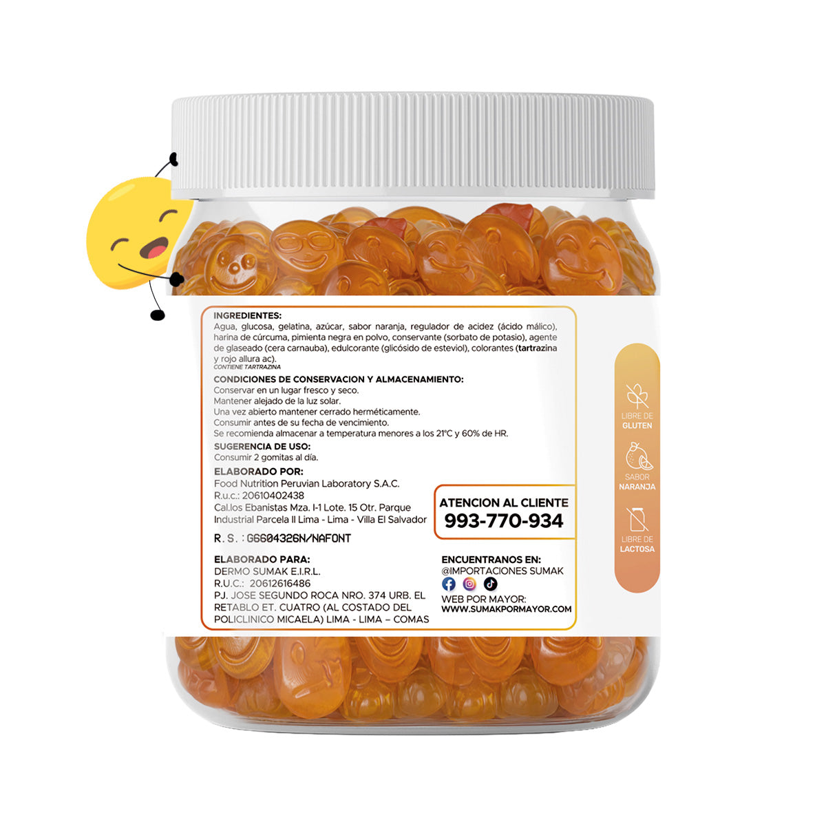 GOMITAS DE CURCUMA Y PIMIENTA NEGRA ADULTOS 150 GOMITAS - DERMO SUMAK