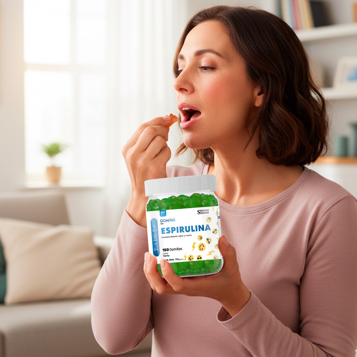 GOMITAS ESPIRULINA - ADULTO 150 GOMITAS - DERMO SUMAK