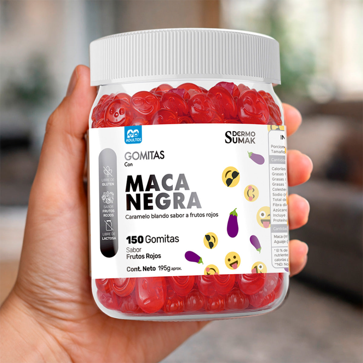 GOMITAS MACA NEGRA - ADULTO 150 GOMITAS - DERMO SUMAK