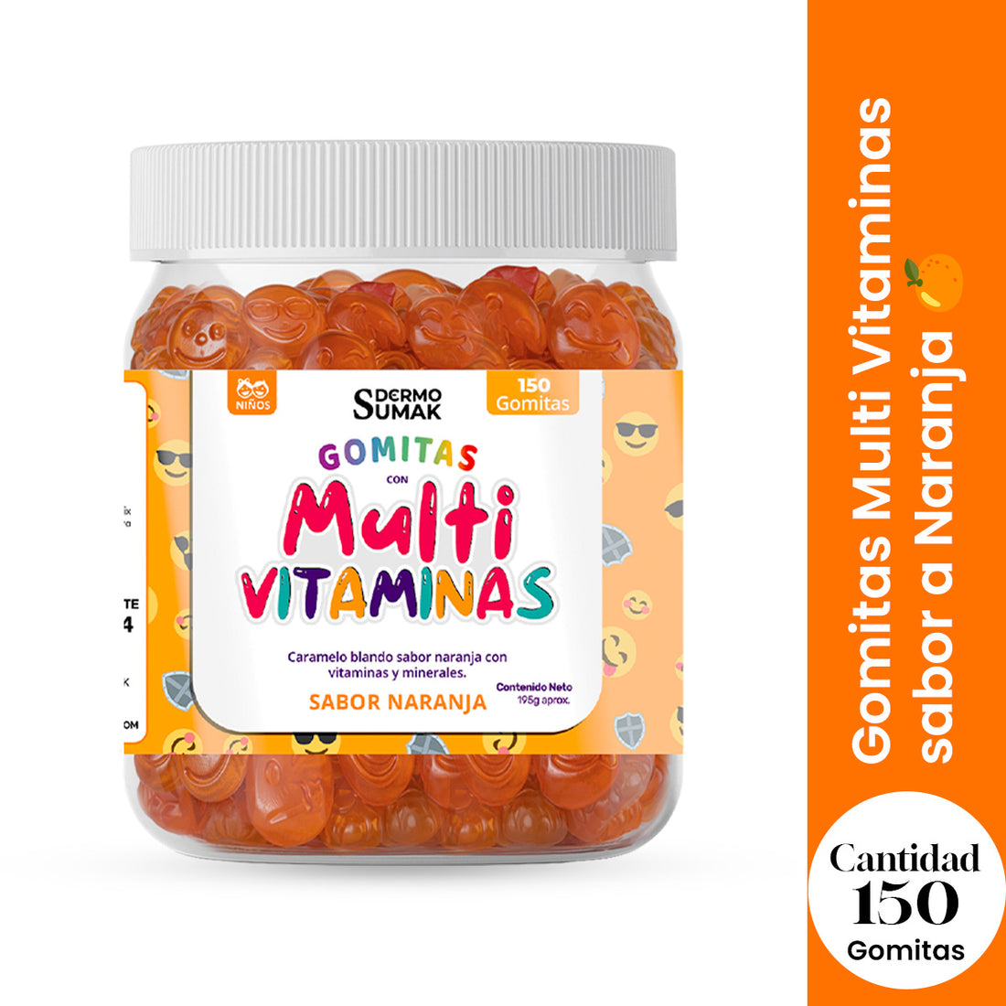GOMITAS MULTI-VITAMINAS - NIÑOS 150 GOMITAS - DERMO SUMAK
