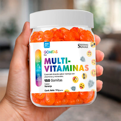 GOMITAS MULTI-VITAMINAS - ADULTO 150 GOMITAS - DERMO SUMAK