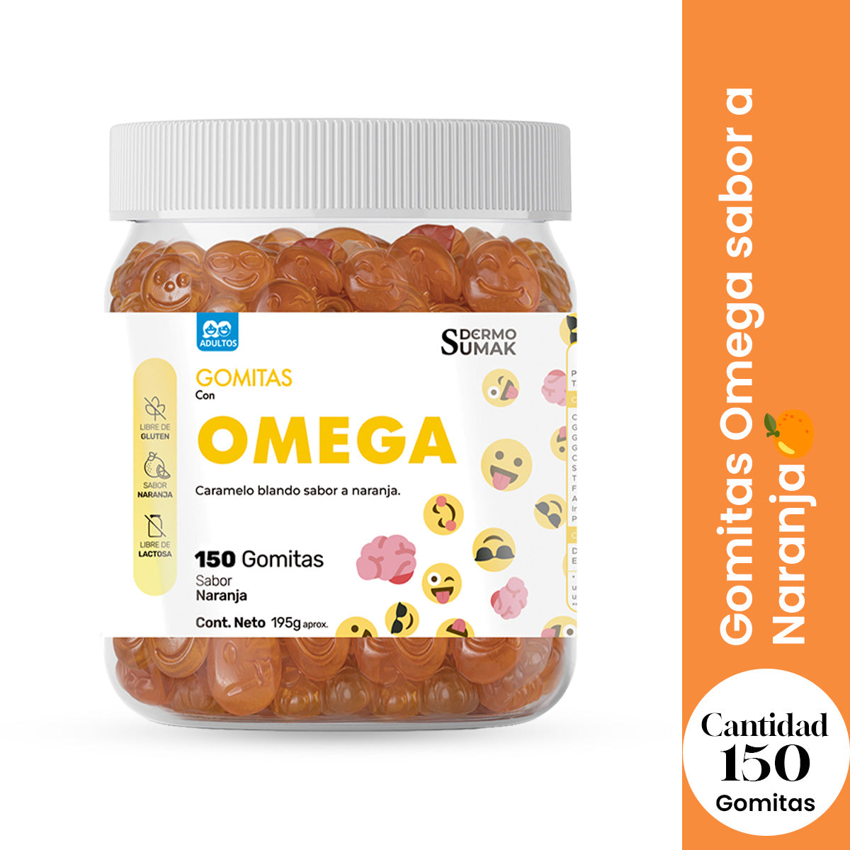 GOMITAS OMEGA - ADULTO 150 GOMITAS - DERMO SUMAK