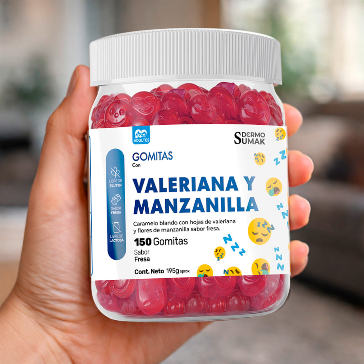 GOMITAS VALERIANA Y MANZANILLA - ADULTO 150 GOMITAS - DERMO SUMAK