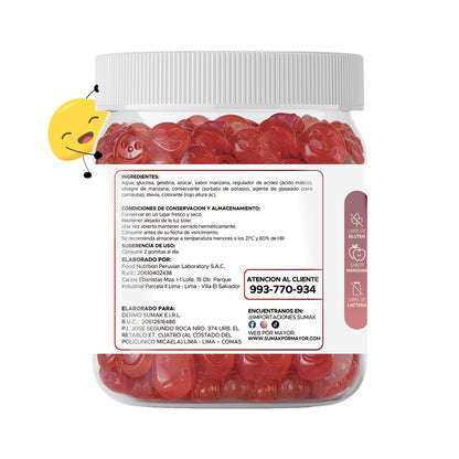 GOMITAS VINAGRE DE MANZANA - ADULTO 150 GOMITAS - DERMO SUMAK