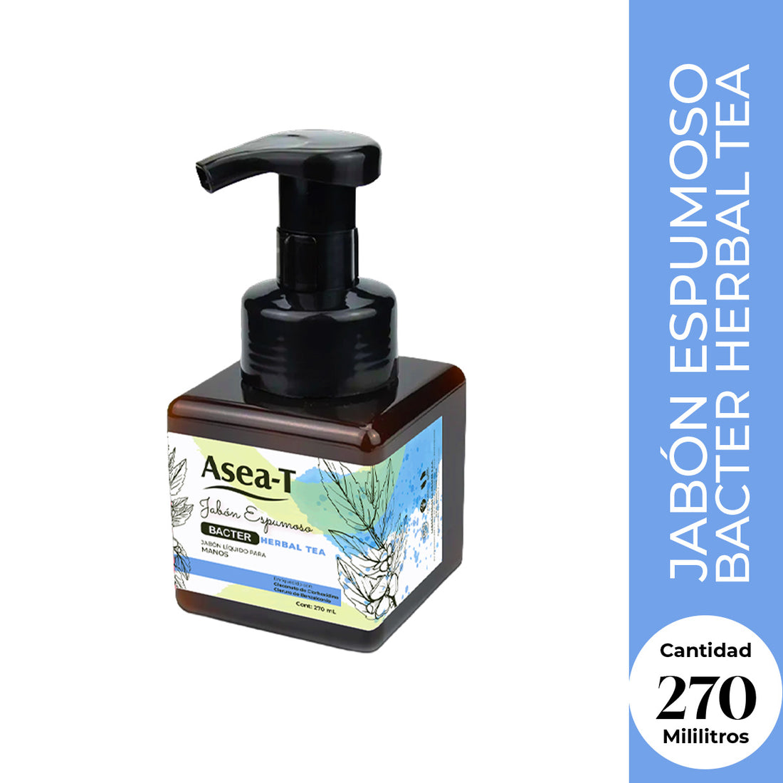 ASEA-T Jabón Espumoso Bacter Herbal Tea 270ml - La Cooper