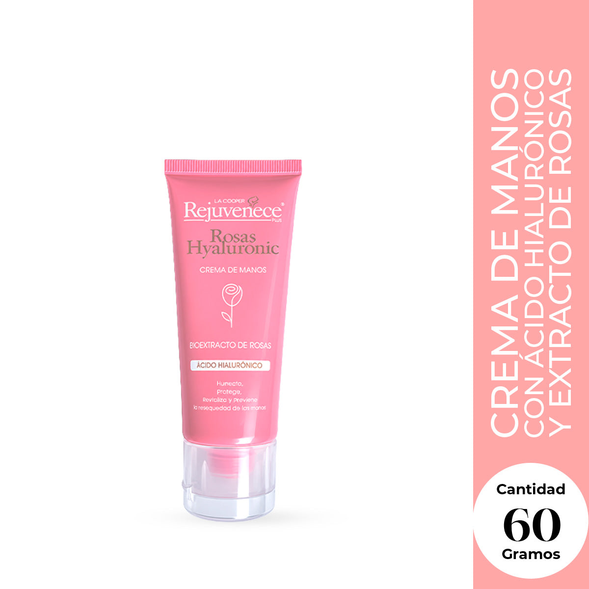 Crema de Manos con Ácido Hialurónico y Extracto de Rosas 60gr - LA COOPER