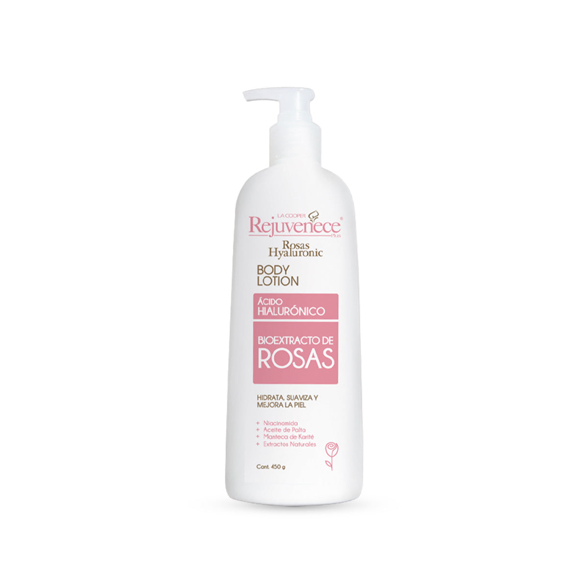 Crema Corporal con Ácido Hialurónico y Bioextracto de Rosas 450gr - LA COOPER