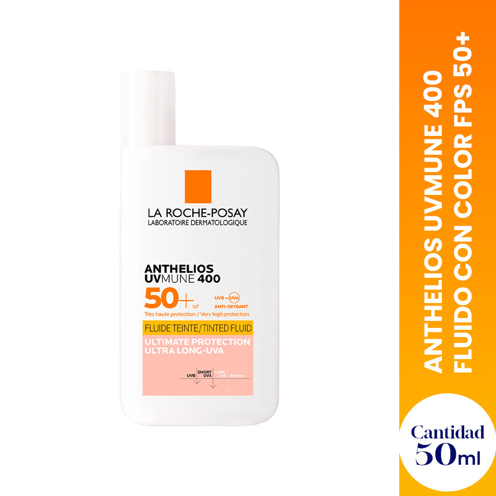 Protector Solar Anthelios UVMune 400 Fluido con color FPS 50+ 50ml - La Roche-Posay