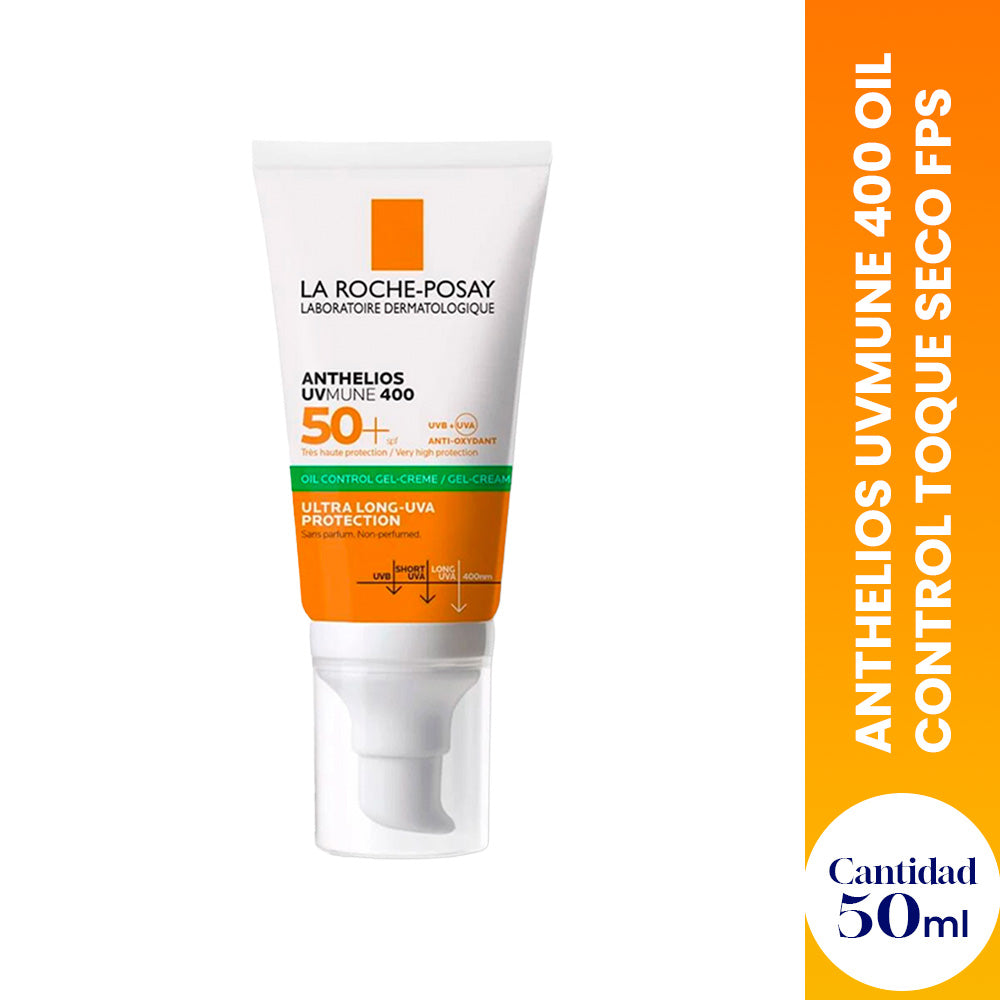 Protector Solar Anthelios UVMune 400 Oil Control Toque Seco FPS 50+ 50ml - La Roche-Posay