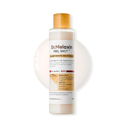 TÓNICO PEEL SHOT GLOW WHITE RICE TONER 200ML - DR. MELAXIN