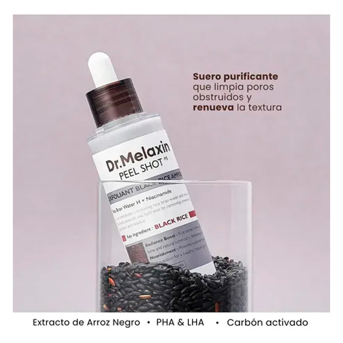 PEEL SHOT EXFOLIATING BLACK RICE AMPOULE 80ML - DR. MELAXIN