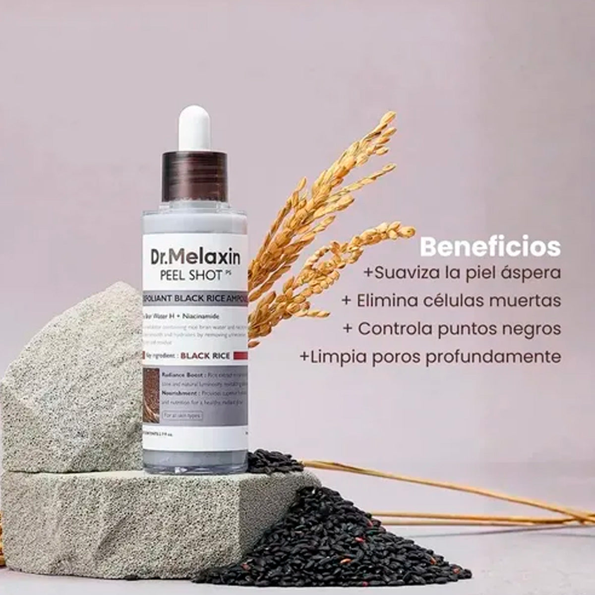 PEEL SHOT EXFOLIATING BLACK RICE AMPOULE 80ML - DR. MELAXIN