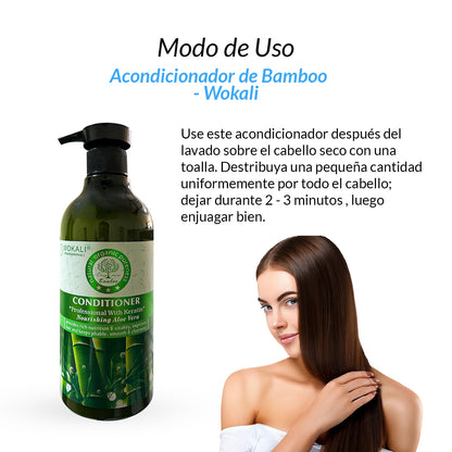 FRUIT OF THE WOKALI – REPARACIÓN Y NUTRICIÓN CAPILAR – ACONDICIONADOR DE BAMBÚ 550ML