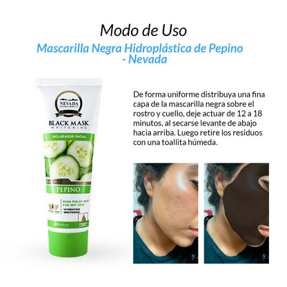 Mascarilla Negra Hidroplástica de Pepino 120gr - Nevada