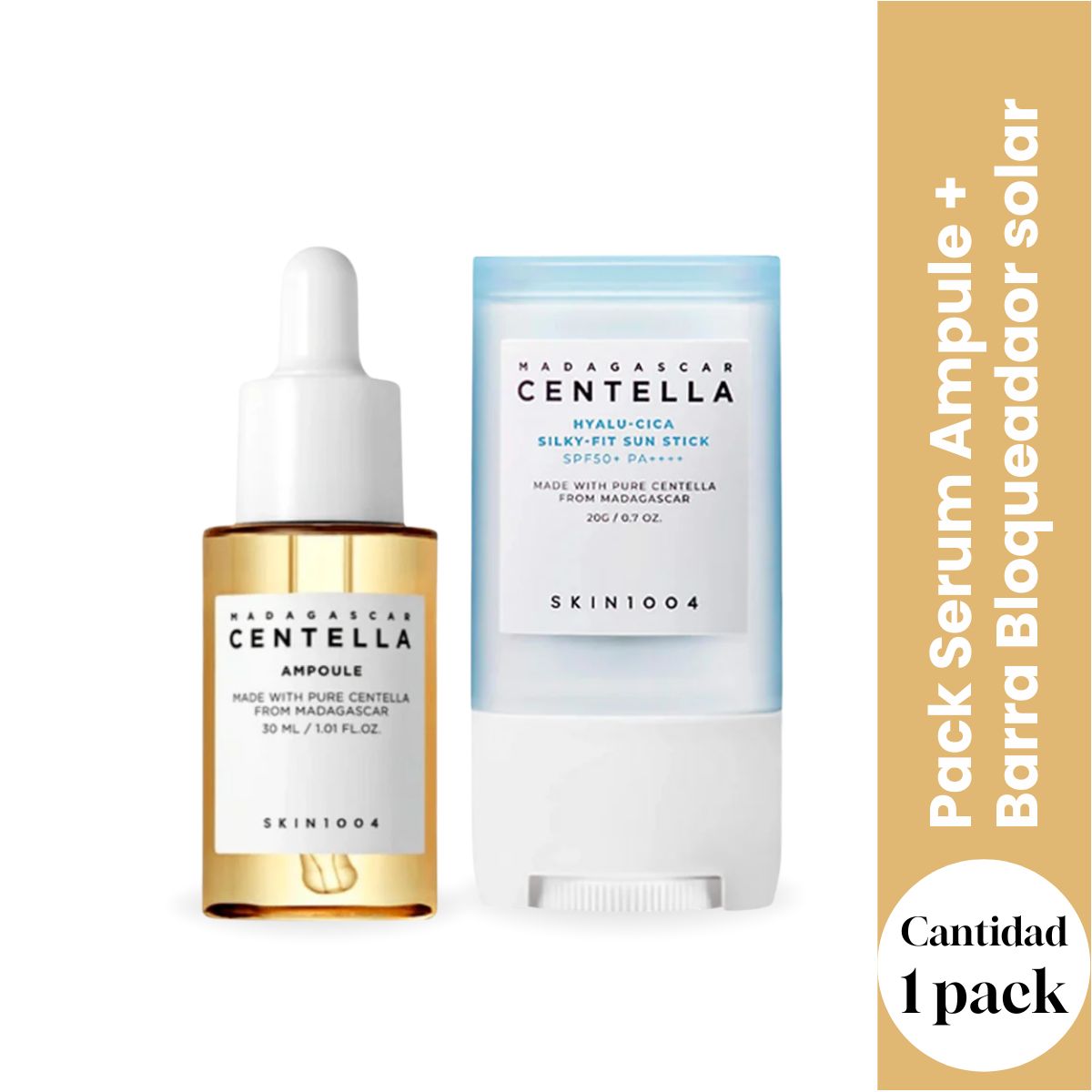 PACK SERUM AMPULE + BARRA BLOQUEADOR SOLOR - SKIN1004