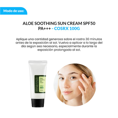 COSRX Protector Solar Hidratante Calmante – Aloe Soothing Sun Cream SPF50+ PA+++ 50ml