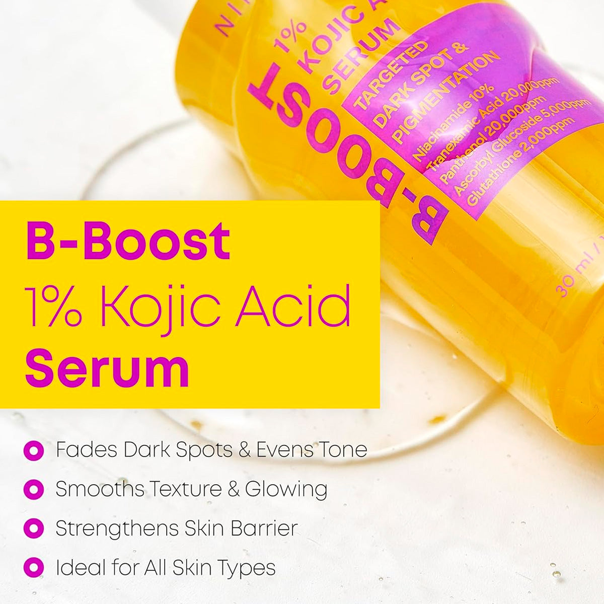 NINELESS B-Boost 1% Kojic Acid Serum 30ML