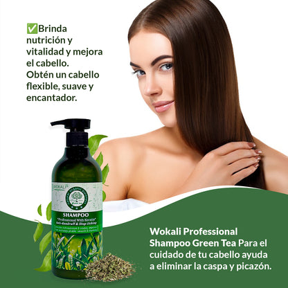 Fruit of the Wokali – Fortalecimiento y crecimiento capilar – Shampoo de Té Verde 550ml