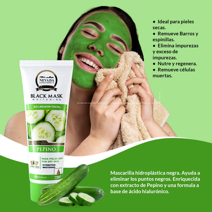 Mascarilla Negra Hidroplástica de Pepino 120gr - Nevada