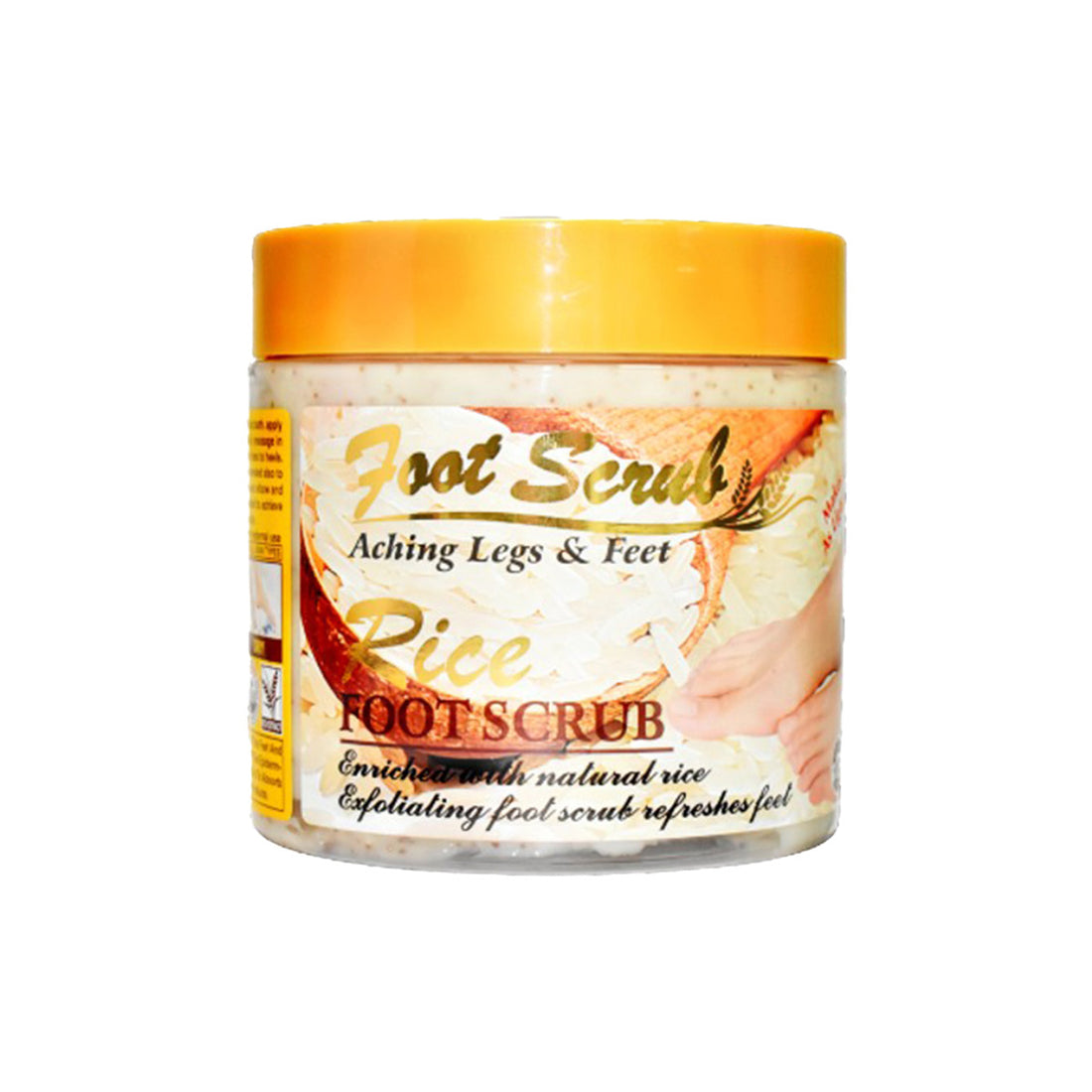 WOKALI – EXFOLIANTE PARA PIES DE ARROZ – ELIMINACIÓN DE CÉLULAS MUERTAS Y SUAVIZANTE – 500ML