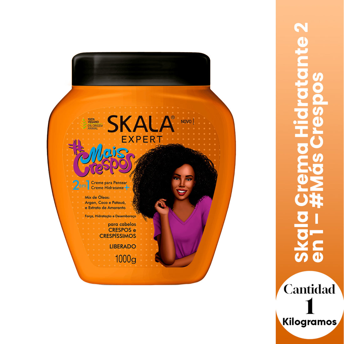 Crema Capilar Skala Mais  Crespos 2 en 1 1kg – Cabello Crespo y Rizado