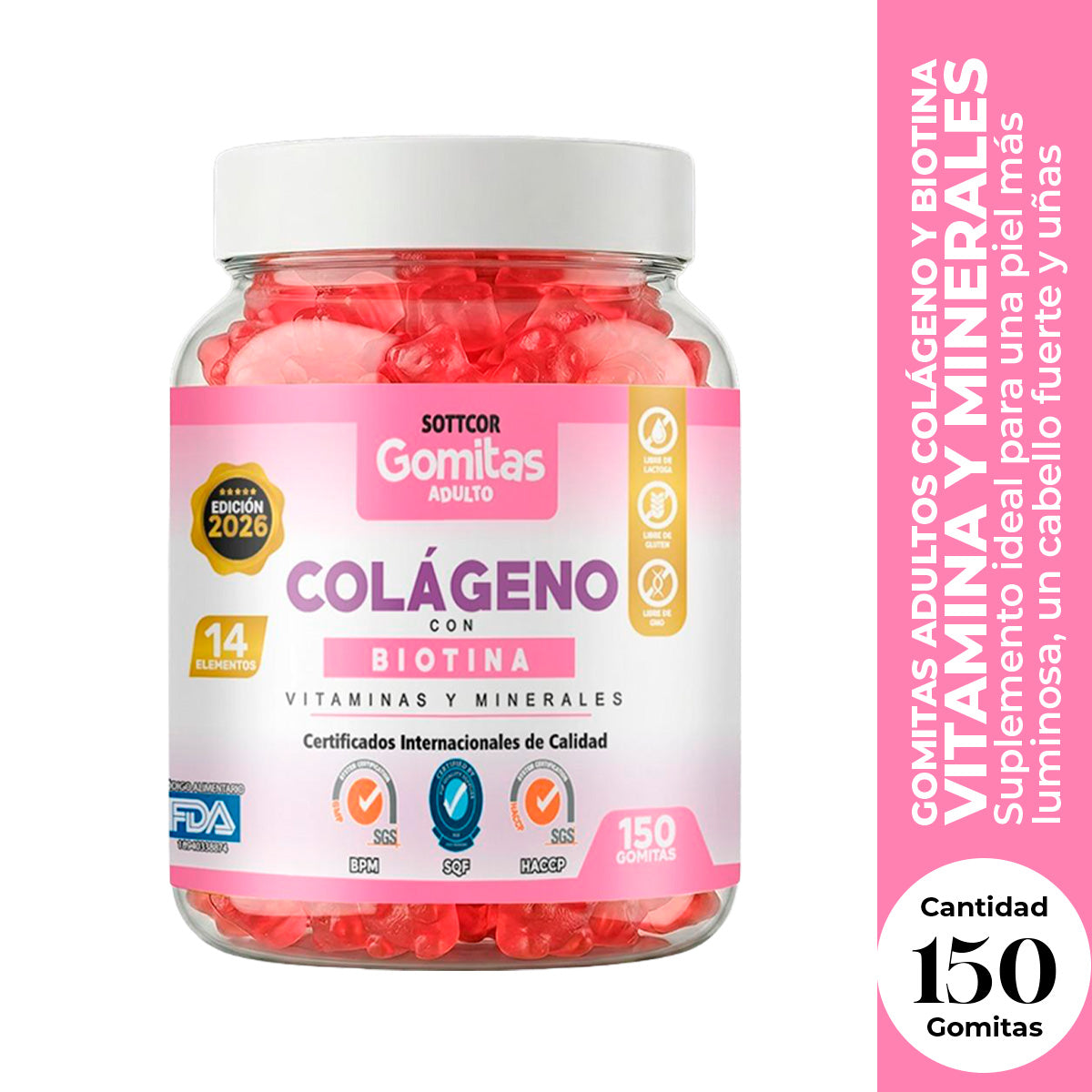 Gomitas Adultos Colágeno y Biotina - Sottcor