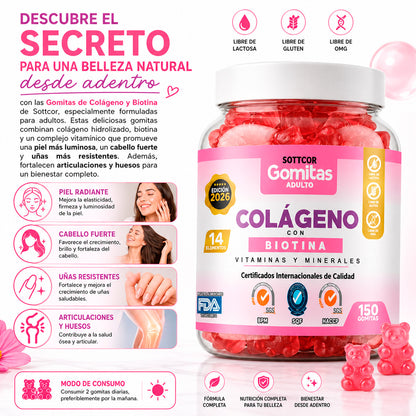 Gomitas Adultos Colágeno y Biotina - Sottcor
