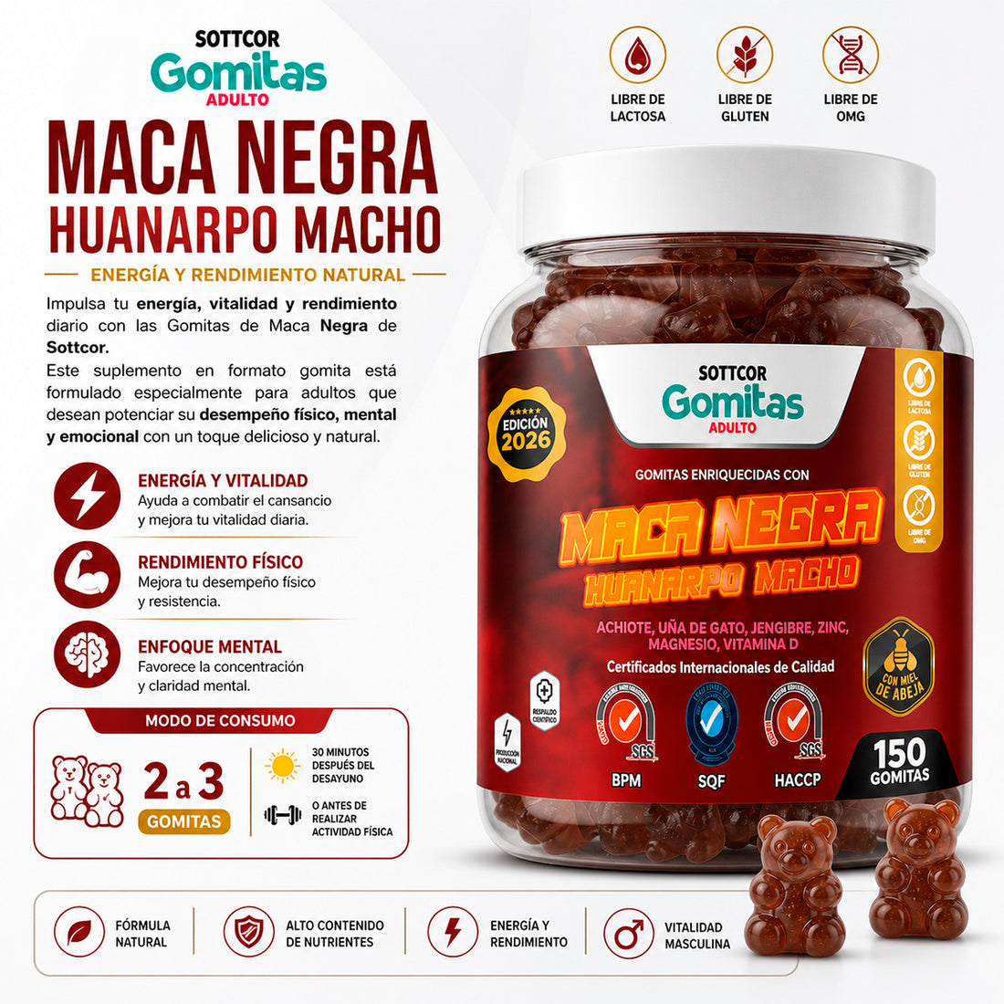 Gomitas con Maca Negra ADULTO - SOTTCOR
