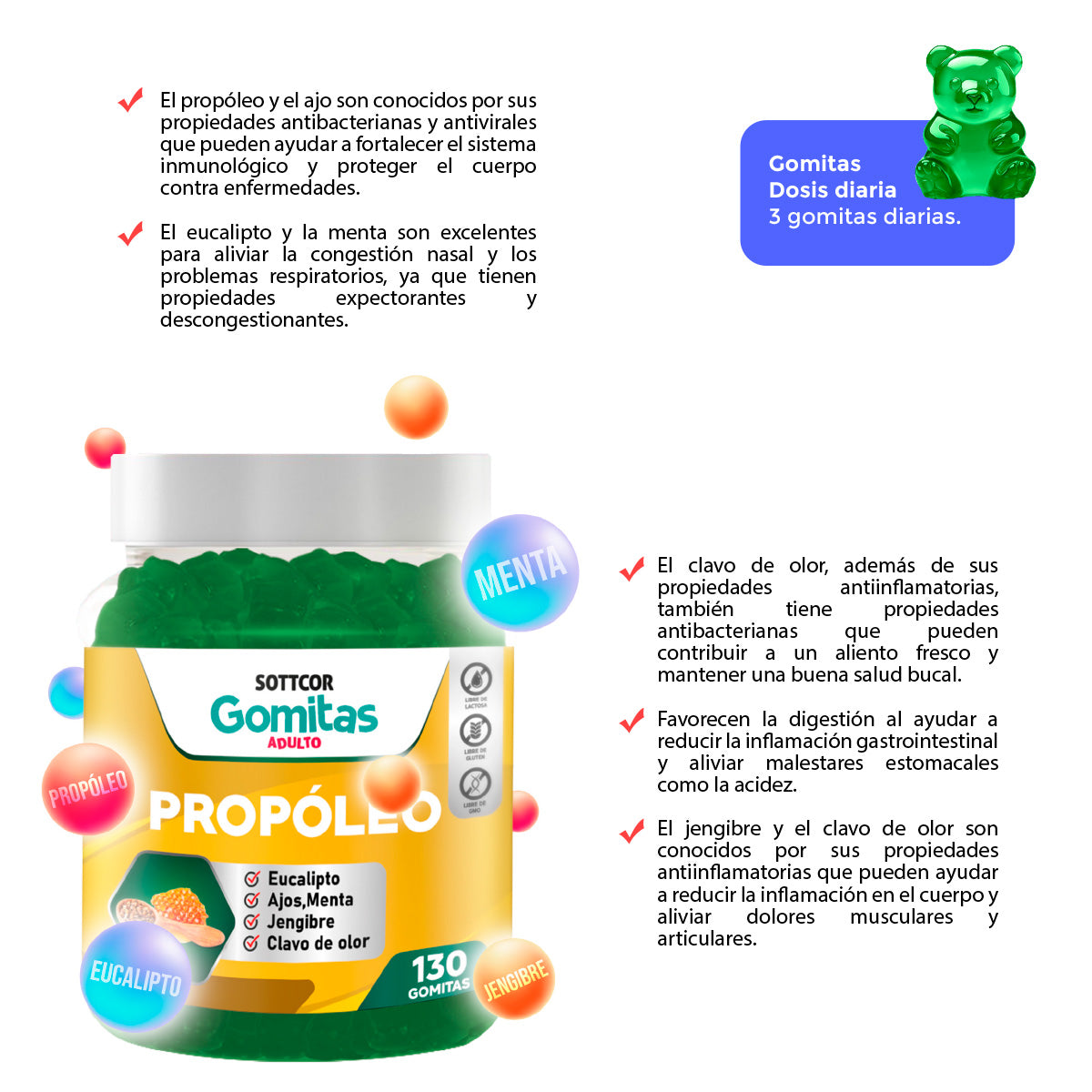 GOMITAS DE PROPOLIO ADULTO  - SOTTCOR