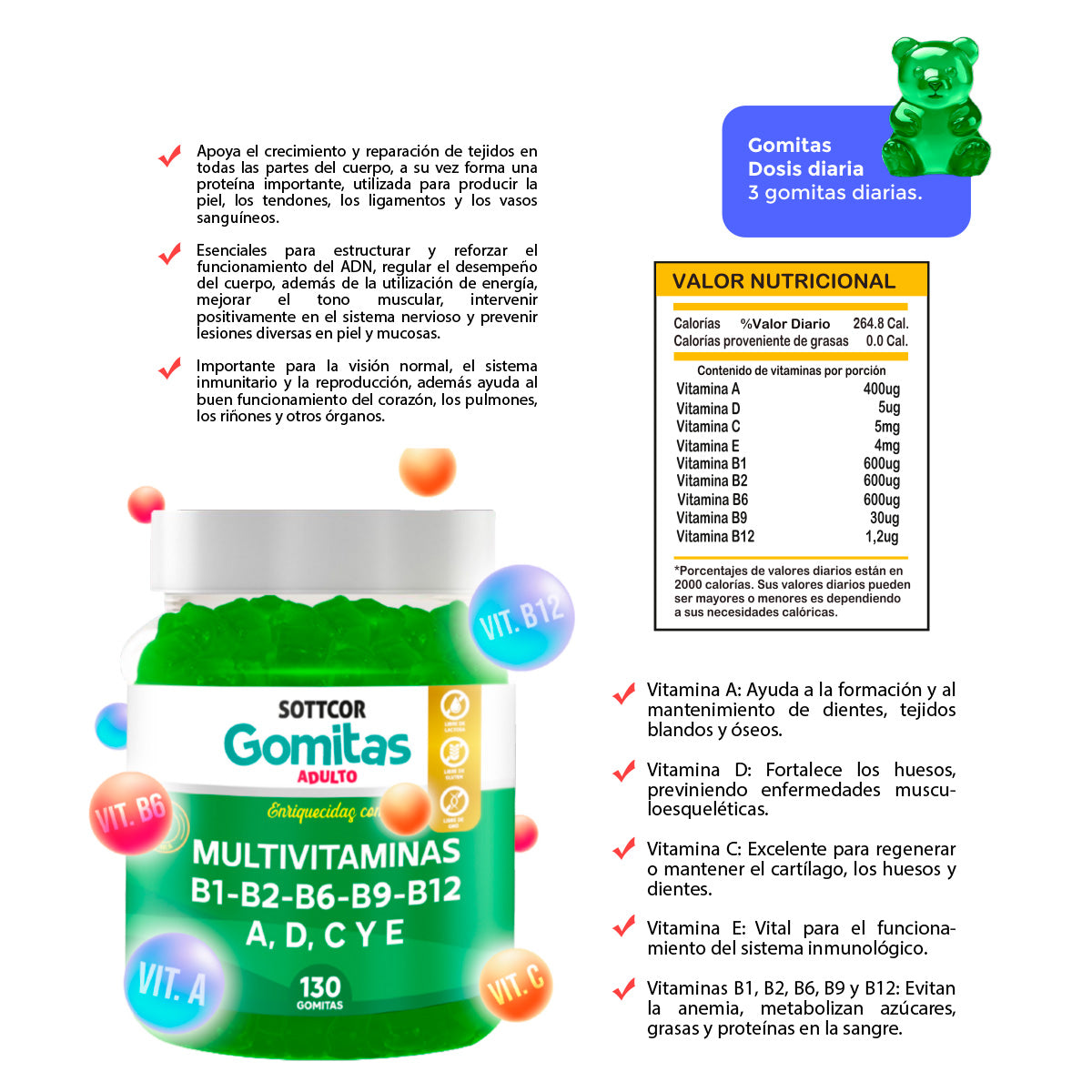 GOMITAS MULTIVITAMINAS  ADULTO - SOTTCOR