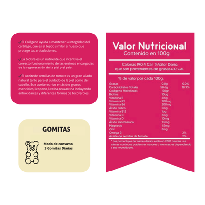 Gomitas Adultos Colágeno y Biotina - Sottcor