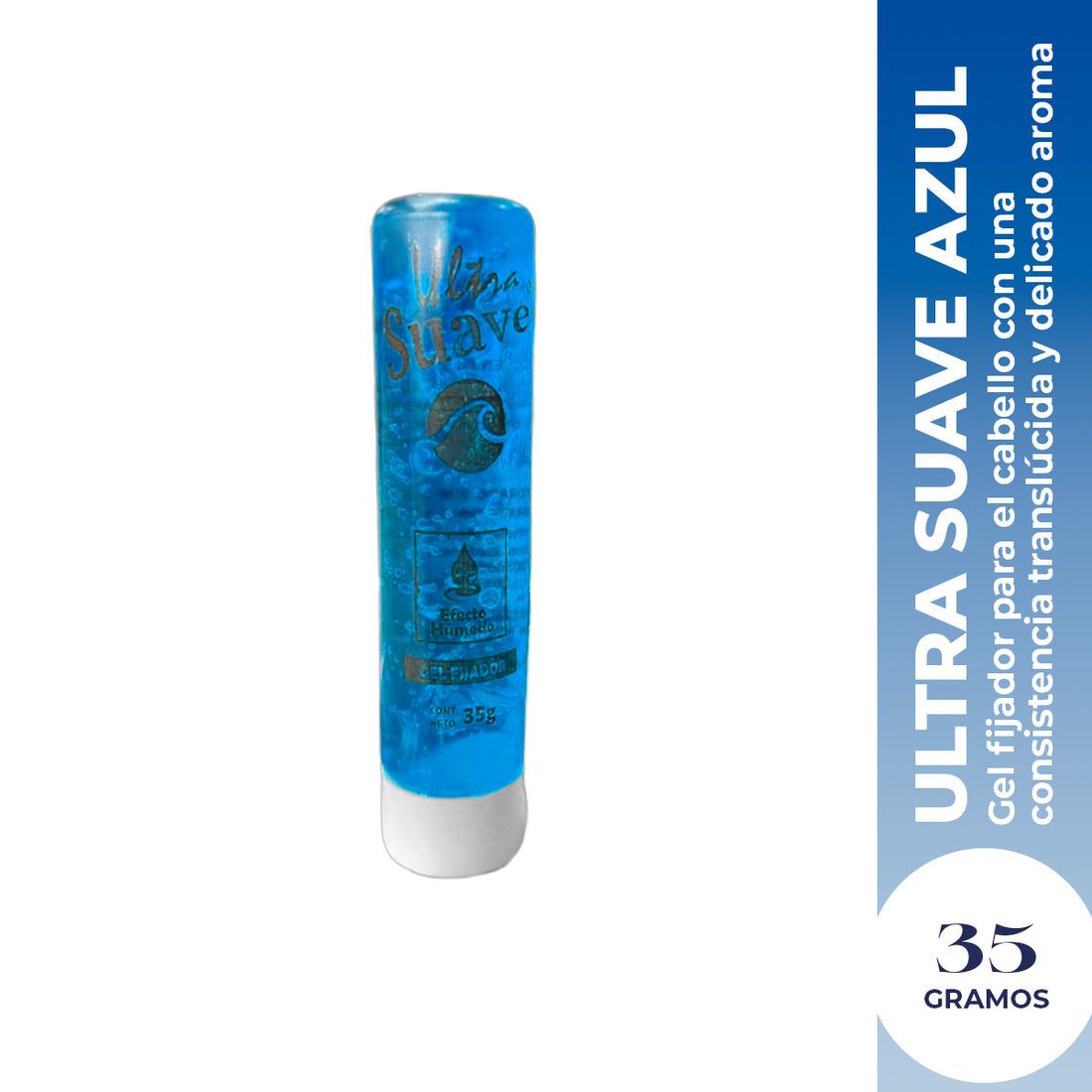 Vena Gel Fijador de Cabello – Azul Ultra Suave 35g Fijación Ligera y Textura No Pegajosa