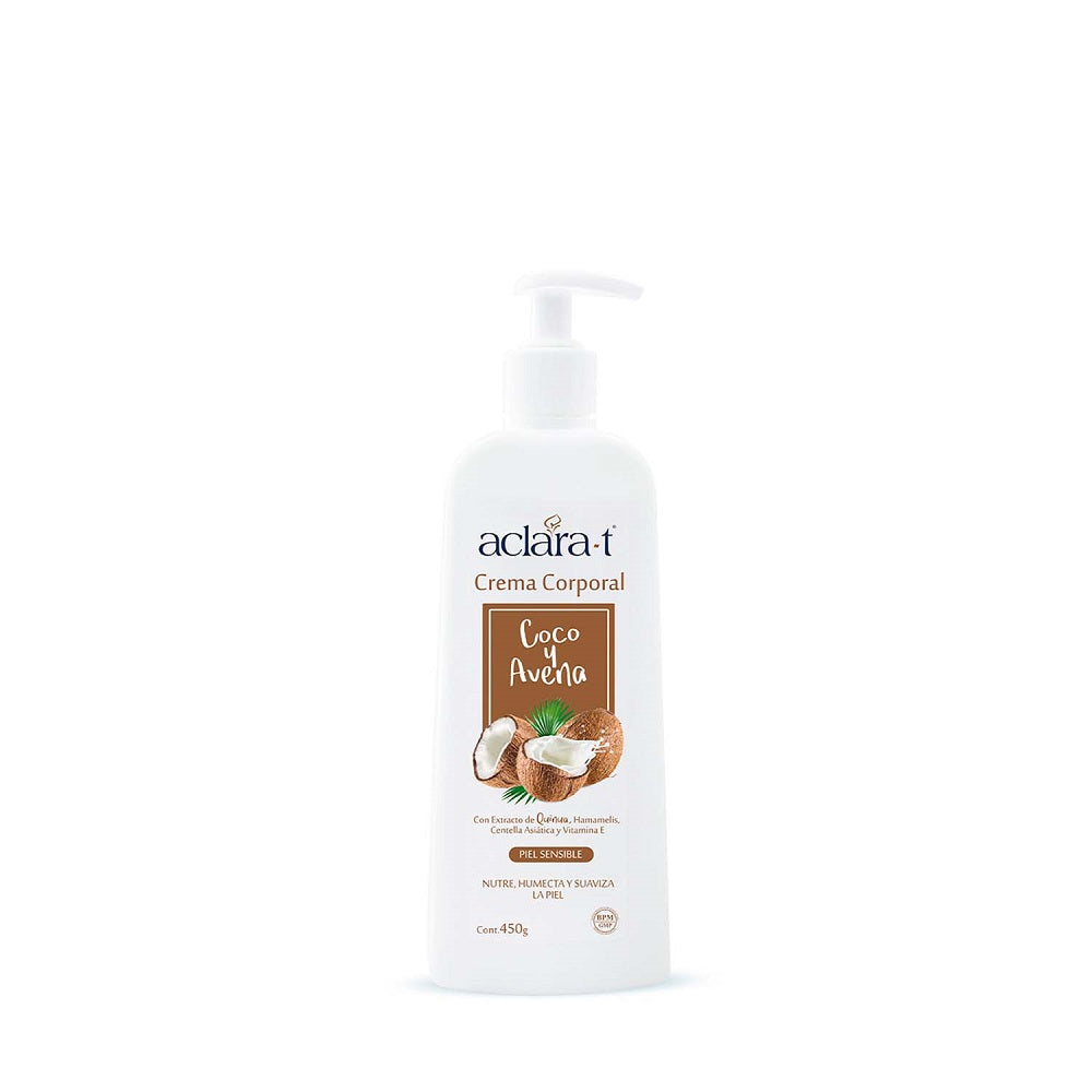 Aclara-T Crema Corporal Hidratante  – Coco &amp; Avena 450g