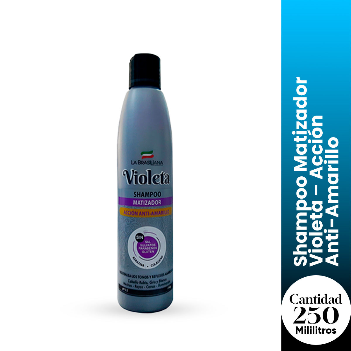 Shampoo Matizador Violeta Acción Anti-Amarillo - La Brasiliana x 250g
